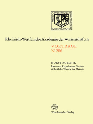 cover image of Ideen und Experimente für eine einheitliche Theorie der Materie